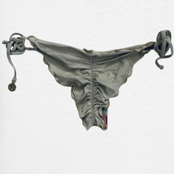 Luli Fama "La Fama" Wavey Ruched Back Brazilian Tie Side Bottom - Size: M - Picture 4 of 5